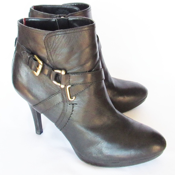 Tommy Hilfiger Shoes - Tommy Hilfiger Ankle Leather Buckle Strap Boots